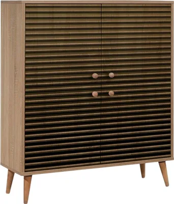 Produktbild von Dmora Sideboard Canopo 95x36x111h cm Braun 3 Fächer 4 Fächer