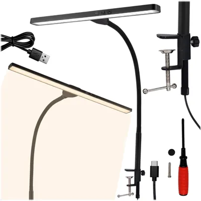 LED-Bürolampe, Tischlampe, 5 W, 3 Farbtemperaturen, Schwarz