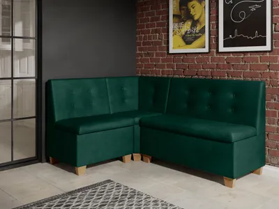 Produktbild von JKG Meble Eckbank fur Essizmmer - Eckbank Küche mit Aufbewahrungsbehälter - Sitzecke Küche - Velours - Essecke - Küchensofa - Grün - 140x200 cm