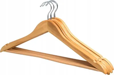 Immagine prodotto di Appendiabiti, set di appendiabiti in legno, 5 pezzi, colore naturale