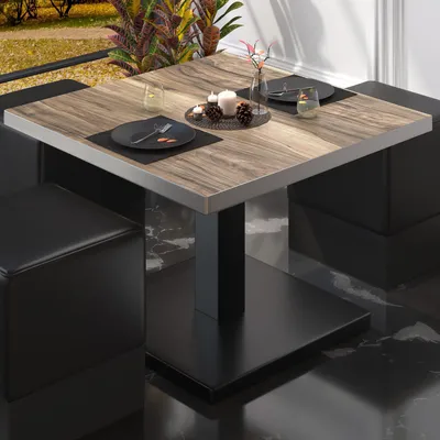 Produktbild von BM | Bistro Loungetisch | B:T:H 70 x 70 x 41 cm | Sheesham / Schwarz | Bistro Tisch Loungetisch