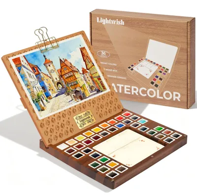Aquarellkasten mit 36 Farben und Keramikpalette