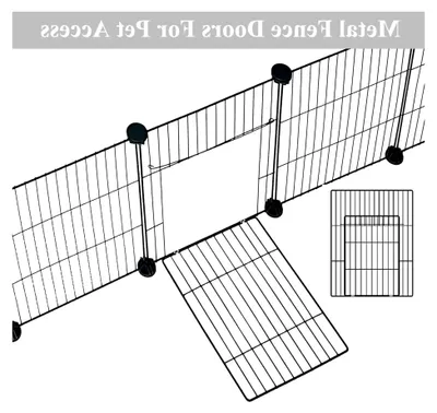 Produktbild von DIY-Käfig mit Tür, Zaun für Kleintiere, Käfig für Kaninchen, Meerschweinchen, Gehege für Welpen, Kätzchen, 43 x 32 cm, 12-teilig