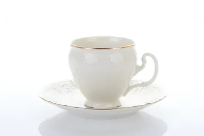 Obrázok produktu pre Thun 1794 Bernadotte, šálka a podšálka na kávu, 170 ml, zlatá linka, biely porcelán, Thun