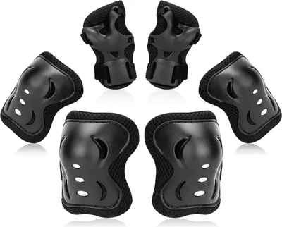 Produktbild von Knieschützer für Kinder/Jugendliche, Ellenbogenschützer, Schutzausrüstungsset für Rollschuhe, Radfahren, BMX, Fahrrad, Skateboard, Inlineskates, Roller, Reiten, Sport