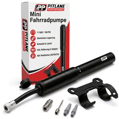 Produktbild von Profi Fahrrad-Handpumpe Luftpumpe inkl. Rahmenmontagematerial alle Ventile
