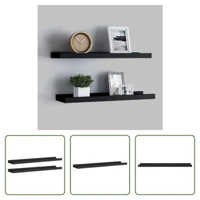 Immagine prodotto di The Living Store Modanature per quadri 2 pz. nero 60x9x3 cm MDF