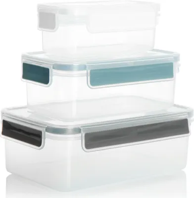 Produktbild von com-four® 3-teiliges Frischhalte-Dosen Set - Vorratsdosen aus Kunststoff in 3 Größen für Camping oder Picknick - Aufbewahrungsbox mit Deckel