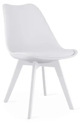 Produktbild von Moderner weißer Mark Stuhl mit Kunstlederkissen