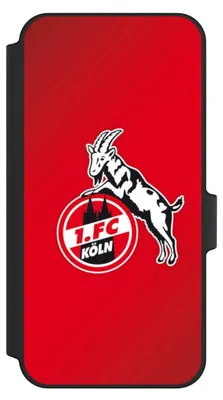 Produktbild von NIVOCASE Klapphülle für Samsung Galaxy A15 5G  Handyhülle aus Kunst Leder NIVOflip schwarz 1. FC Köln EffZeh Offizielles Lizenzprodukt