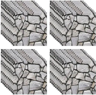 Zdjęcie produktu dla 40 sztuk samoprzylepnych paneli ściennych 3D, 30 x 30 cm, panele ścienne z efektem kamienia, wodoodporne