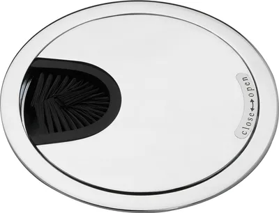 Produktbild von CONFURN Kabeldurchgang rund, mit Staubschutzbürste, Zamak verchromt poliert