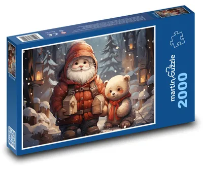 Obrázok produktu pre martinpuzzle - Puzzle 2000 - Vianocný medvied s Ježiškom