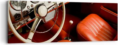 Produktbild von Bild auf Leinwand - Leinwandbild - Auto Innenraum Klassisch - 90x30cm - Wand Bild - Wanddeko - Leinwanddruck - Bilder - Kunstdruck - Wanddekoration - Leinwand bilder - Wandkunst - AB90x30-0149