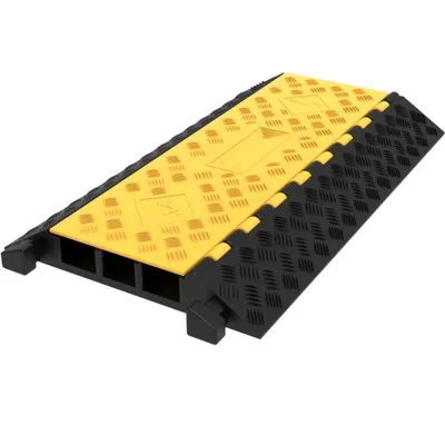 Produktbild von Kabelkanal Schutz- und Flexibilitätsset - Schwarzer Brüstungskanal - 3-Kanal Kabelschutz - Drahtseilrampe - Kabelbinder - Gummi Kabelbrücke - Sichtbare Lösung