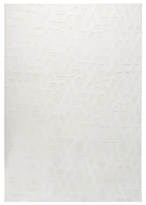Obrázok produktu pre BELIANI, koberec, krémová farba, tkaný, obdĺžnikový, 160x230 cm, vzor: geometrický, moderný, krátky vlas, vhodný do obývačky a spálne, tkaný koberec