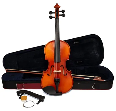Produktbild von Geige Violine Anfängergeige - 3/4 - Massivholz Fichte - Mit Koffer und Bogen - Ebenholz Griffbrett