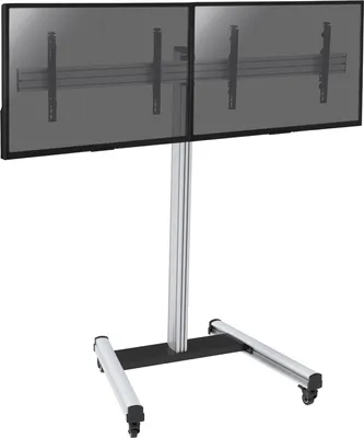 Image de Support sur roulettes pour 2 écrans TV 50'' - 55'' - Hauteur 175cm
