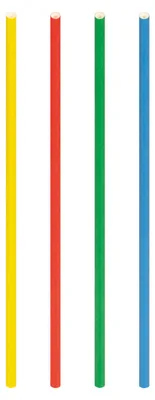 Produktbild von 500x Trinkhalme aus Papier dick bunt Ø8mm 25cm