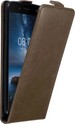 Produktbild von Cadorabo Hülle für Nokia 8 2017 Schutz Hülle in Braun Flip Etui Handyhülle Case Cover