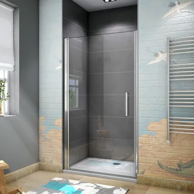 Produktbild von 80x195cm Duschkabine Duschabtrennung Schwingtür Nischentür Drehtür Dusche 6mm ESG NANO Glas