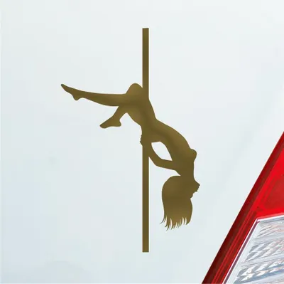 Produktbild von Auto Aufkleber Sexy Girl Mädchen Tanzen Poledance Strip GoGo Pin Up 12x7 cm Gold Sticker Heckscheibenaufkleber