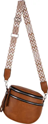 Produktbild von Bauchtasche Umhängetasche Crossbody-Bag Hüfttasche Kunstleder Italy-Design COGNAC (76236)