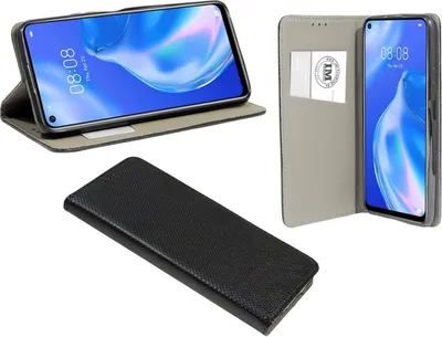 Produktbild von Buchtasche "Smart" für HUAWEI P40 LITE 5G Handy Hülle Etui Brieftasche Schutzhülle mit Standfunktion, Kartenfach Schwarz