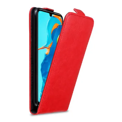 Produktbild von Cadorabo Hülle für Huawei P30 LITE Schutz Hülle in Rot Flip Etui Handyhülle Case Cover