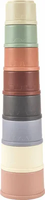 Produktbild von Stapelbecher-Set Stapelturm, 8-teilig, Pastell, robust, Kunststoff, 5x8 cm