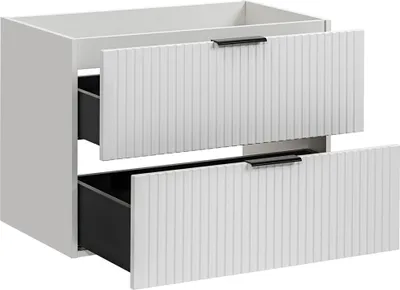Produktbild von Waschtischunterschrank 80 cm matt weiß mit gerilllter Front, B/H/T 80/57/46 cm, ADELAIDE-56-WHITE