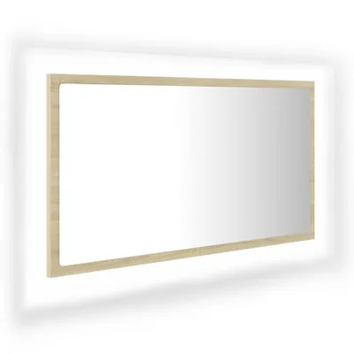 Immagine prodotto di vidaXL Specchio da bagno LED rovere Sonoma 80x8,5x37 cm acrilico