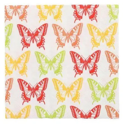 Produktbild von Servietten, 3-lagig 1/4-Falz 33 cm x 33 cm "Butterflies"