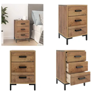 Produktbild von vidaXL Nachttisch Braun 40x30x55 cm Massivholz Kiefer - Nachttisch - Nachttische - Schrank - Nachtschrank