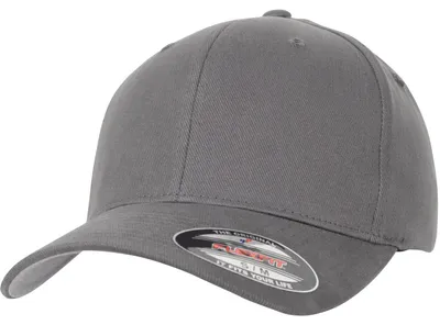 Image de FLEXFIT 6377 | Casquette Flexfit Brushed Twill, visière argentée - Couleur : Grey - Taille : S/M