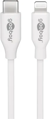 Immagine prodotto di Goobay Lightning to USB-C, cavo di ricarica e sincronizzazione, ricarica rapida Apple fino a 87 W, USB-C 480 Mbit/s, 0,5 m, bianco