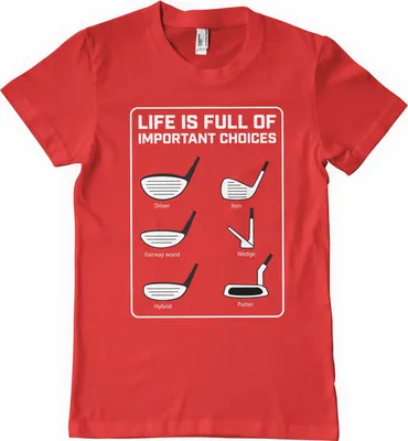 Produktbild von Life Is Full Of Important Choices T-Shirt - Large - Red