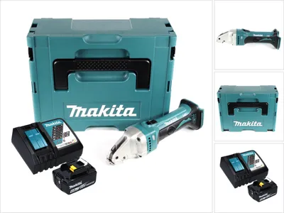 Zdjęcie produktu dla Akumulatorowe nożyce do blachy Makita DJS 161 RG1J 18 V 1,6 mm + 1x akumulator 6,0 Ah + ładowarka + Makpac