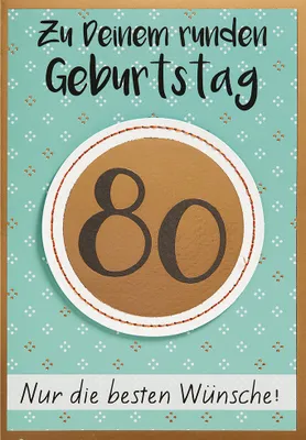 Produktbild von A  80 Geburtstag  Glückwunschkarte im Format 115x17cm mit Umschlag