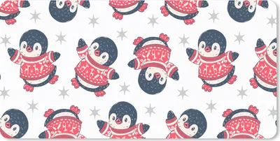Produktbild von MuchoWow® Mauspad Mousepad Pinguin - Muster - Sterne 60x30 cm - Mousepads - Maus Mat - Pad - Mausunterlage - Nachhaltig