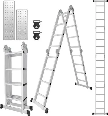 Produktbild von Teleskop-Langleiter Aluminium 4x4-Fußleiter