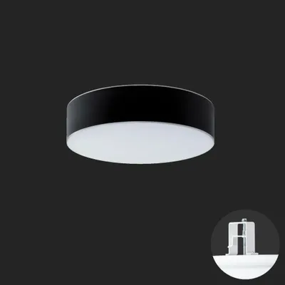 Produktbild von OSMONT ERI67148 ERIS CV3 Decken-/Wandleuchte, Glas, halb eingelassen, weiß/weiß-schwarz, Schutzart IP44, 3000 K, 27 W LED-Notbeleuchtung, kombiniert, 3 Stunden