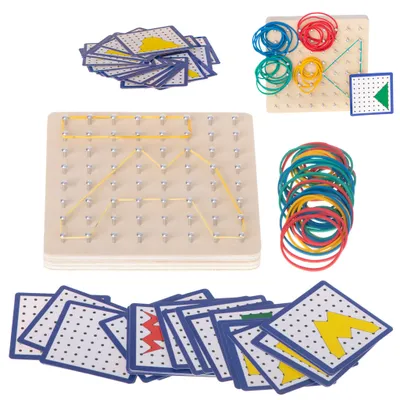 Obrázok produktu pre Geoboard geoplan drewniana uk³adanka tworzenie kszta³tów z gumek