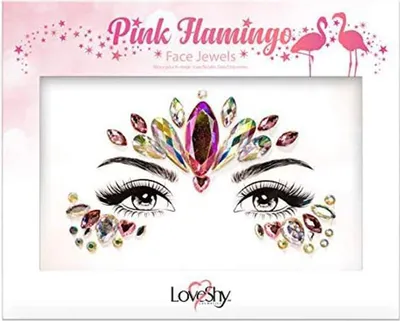 Produktbild von Face Jewel Sticker – Verschiedene Motive Pink Flamingo