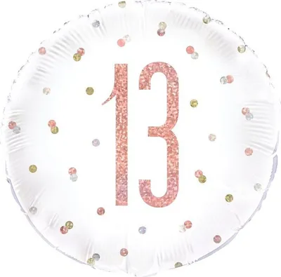 Produktbild von Unique Folienballon zum 13. Geburtstag Roségold 18 Zoll / 45 cm Partydekoration