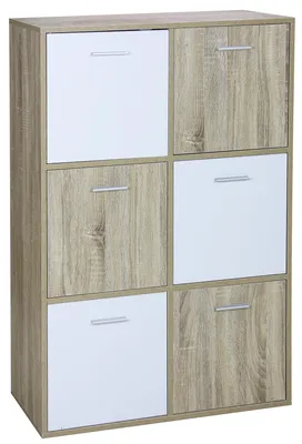 Immagine prodotto di Mobile 6 Ante 77x30x115 cm in Legno Truciolare Bianco e Sonoma
