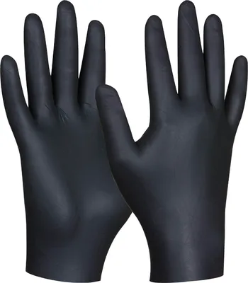 Produktbild von Gebol Einweghandschuhe Black Nitril eco M - Schwarz, ungepudert, latexfrei, 100 Stück, lebensmittelecht
