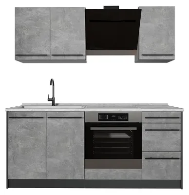 Imagen del producto de Cocina para solteros Vicco R-Line Hormigón/Antracita 180 cm encimera Mármol, Model 66979