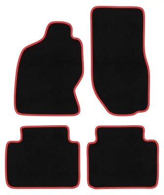 Zdjęcie produktu dla Dywaniki samochodowe welurowe CARLUX-RED do: Ford Maverick MK1 (1994-2003, ) czarne z czerwonym obszyciem, z mocowaniami