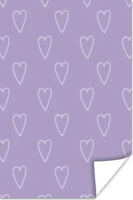 Produktbild von MuchoWow® Poster Herz - Lila - Muster 40x60 cm - Plakate für die Wand - Poster Babyzimmer